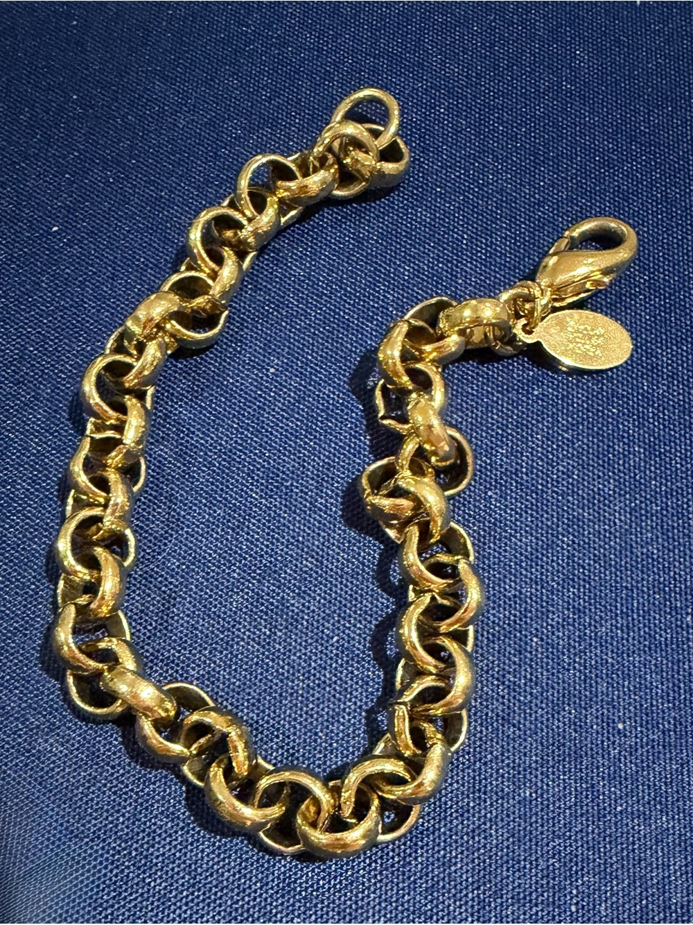 Vintage Nolan Miller Gold Tone Rolo Link Chain Bracelet, Excellent Condition
